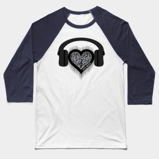 Love Music rhythm heart beat Baseball T-Shirt